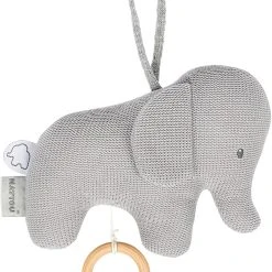 NATTOU Spieluhr Strick - Laufender Elefant, Grau